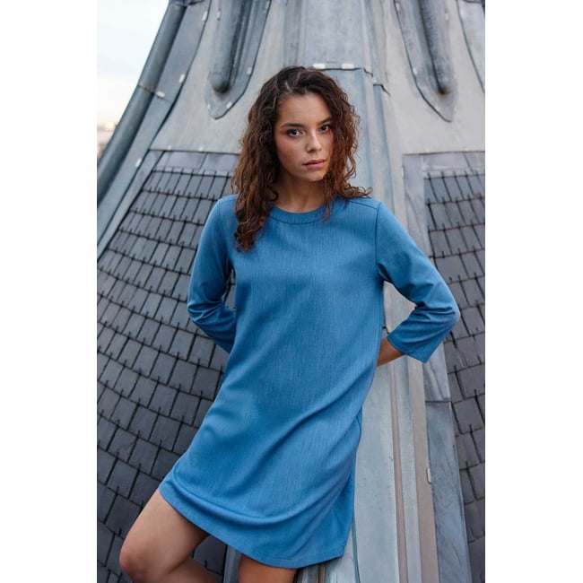 Robe courte trapèze uni RUO 88-stone <span itemprop=