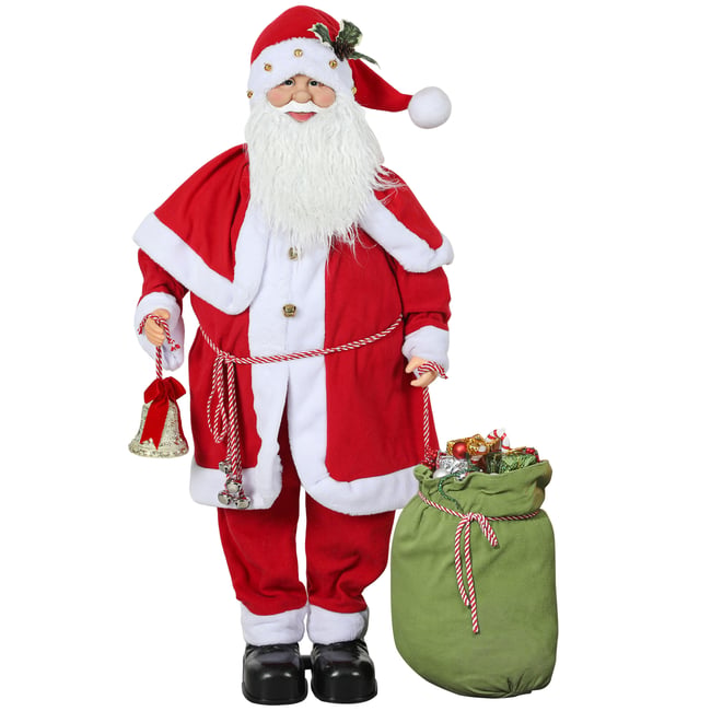 Décoration de Noël « Père Noël » Polyester Couleur rouge <span itemprop=