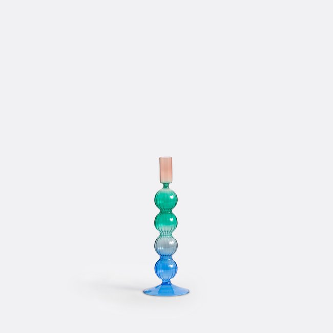 Chilava 26.5cm High Coloured Glass Candlestick, multi-coloured, LA REDOUTE INTERIEURS
