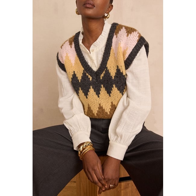 Pull sans manches BLAZE BIS beige <span itemprop=