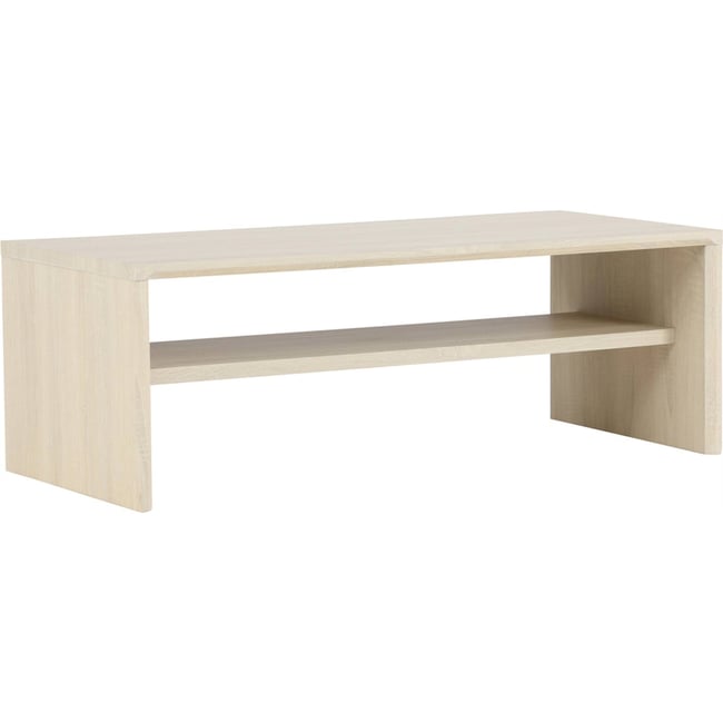 Table basse rectangulaire avec rangement LORREN Couleur chêne blanchi <span itemprop=