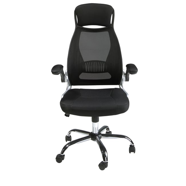 Fauteuil de bureau pivotante en tissu noir Couleur noir | acier <span itemprop=