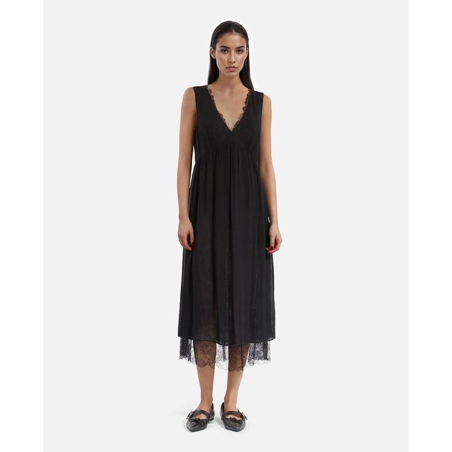 Abito lungo senza maniche con pizzo nero THE KOOPLES