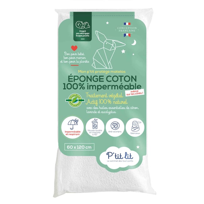Protège matelas coton imperméable Couleur blanc <span itemprop=