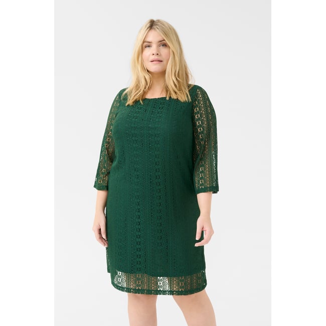 Jersey dress vert dark green <span itemprop=