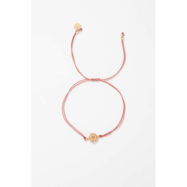 Bracelet cordon Rosa - Rose rose <span itemprop=