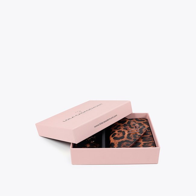 Set portefeuille et porte-clés léopard <span itemprop=