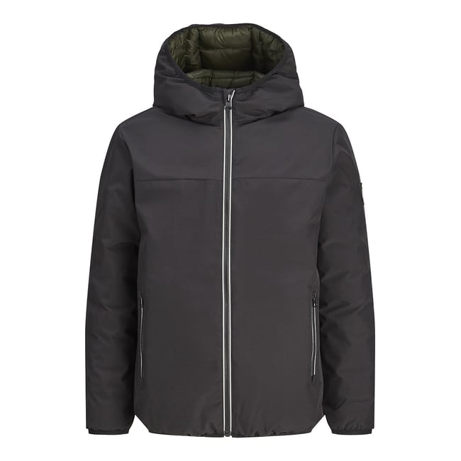 Doudoune réversible avec capuche noir <span itemprop=