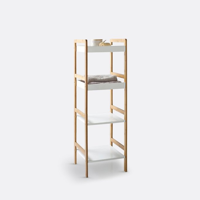 Étagère de salle de bain, 4 plateaux, Lindus Couleur blanc <span itemprop=