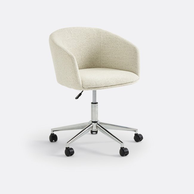 Thea Office Swivel Chair with Castors, ecru, LA REDOUTE INTERIEURS