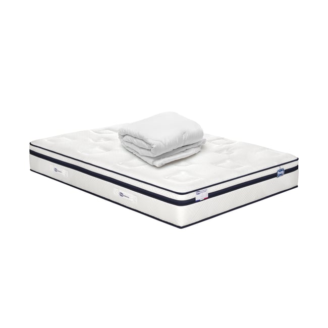 Matelas 180x200 Hybride, ferme H27 + couette - INCOMPARABLE Couleur blanc <span itemprop=