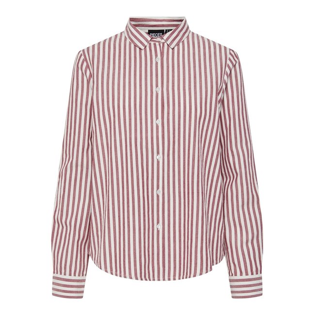 Finely Striped Blouse, white/red, PIECES