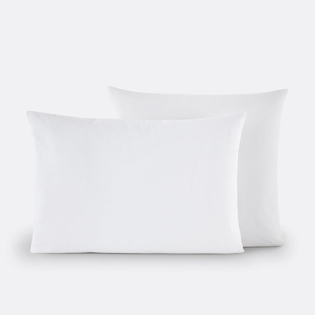 Taie d'oreiller coton et coton lavé, Seersucker - LA REDOUTE INTERIEURS