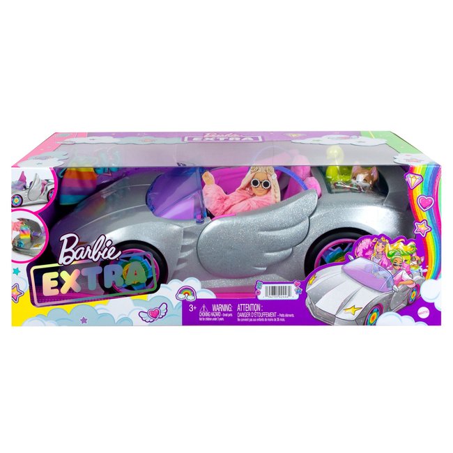 Barbie - voiture décapotable barbie extra - accessoire poupée mannequin - dès 3 ans multicolore <span itemprop=