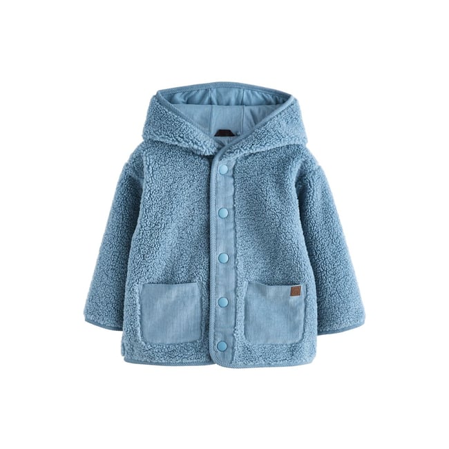Haut en polaire à capuche bleu <span itemprop=