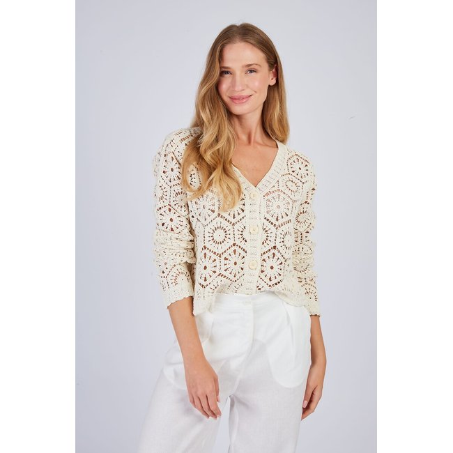 Cardigan all'uncinetto FILOU beige DERHY