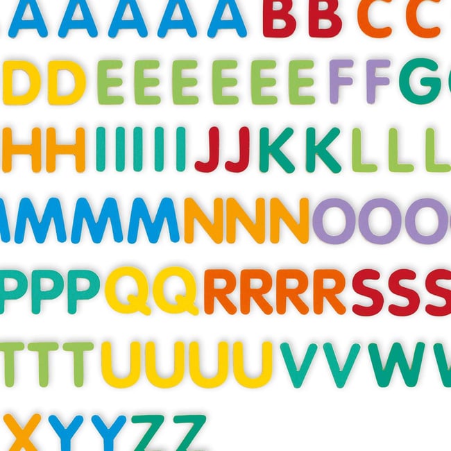 Lettres majuscules magnétiques multicolore <span itemprop=