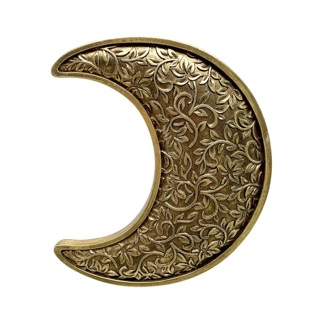 Déco murale lune motifs 15x17.8cm Couleur or <span itemprop=