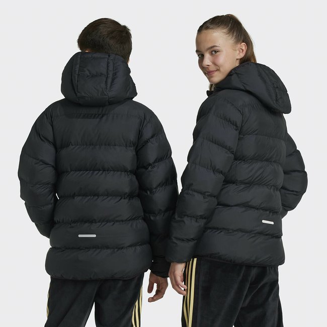 Hooded padded jacket black Adidas Sportswear La Redoute