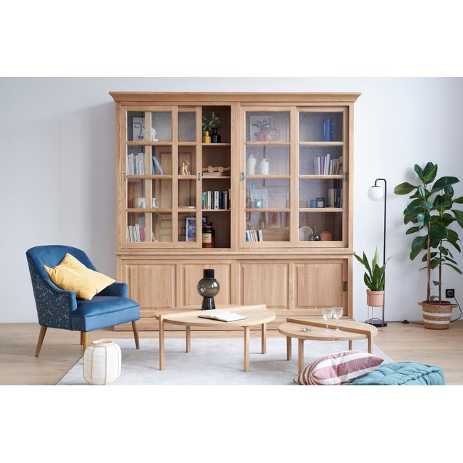 Bibliothèque 6 portes en Chêne - VICTORIA Couleur bois clair <span itemprop=