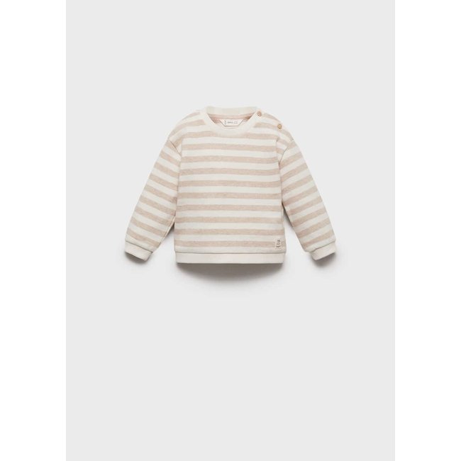 Sweat-shirt coton rayures sable <span itemprop=
