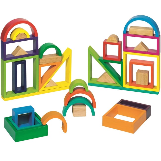 Jeu de construction arc-en-ciel multicolore <span itemprop=