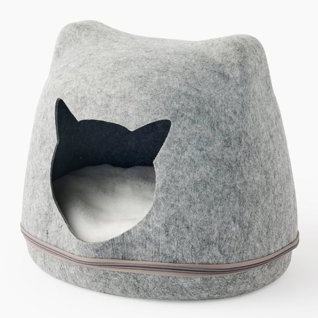 Panier pour chat, 40 x 33 x 36 cm, en feutrine - MONOPRIX