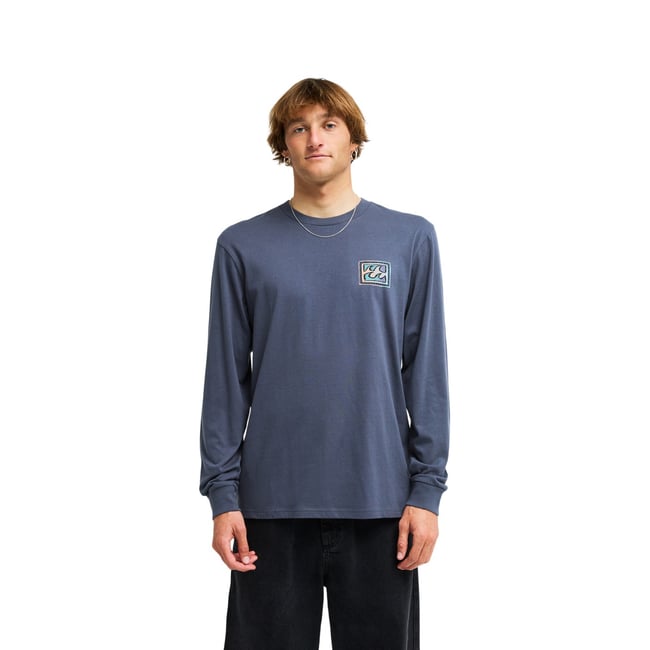 T shirt manches longues CRAYON WAVE noir ombre blue <span itemprop=