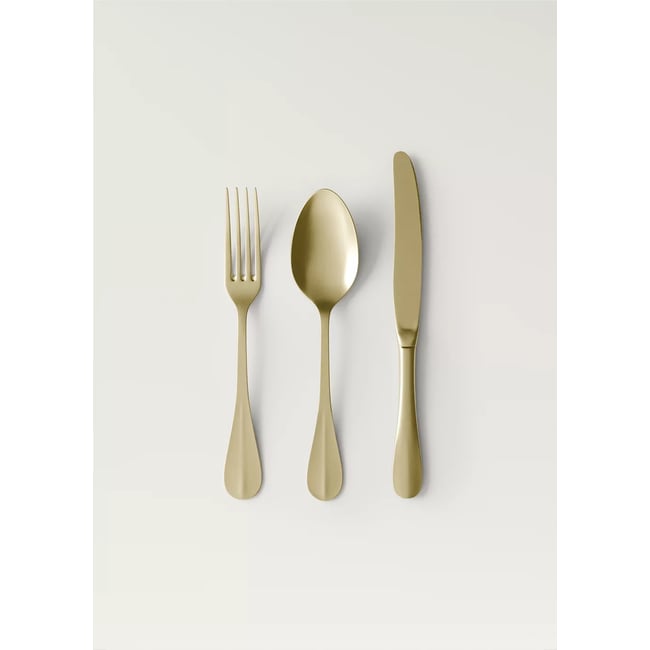 Ensemble de couverts 3 pièces en acier inoxydable doré Couleur or <span itemprop=