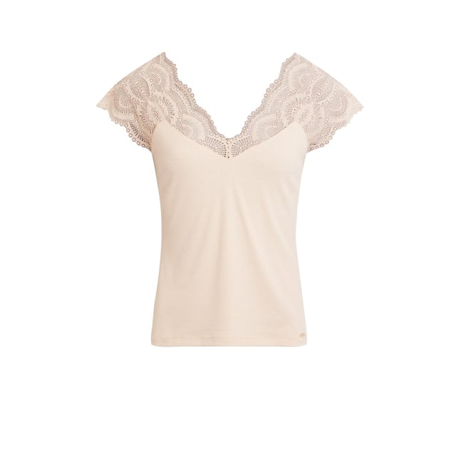 T-shirt manches courtes beige <span itemprop=