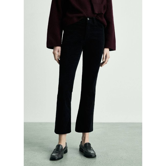 Jean Sienna flare crop velours côtelé black denim <span itemprop=