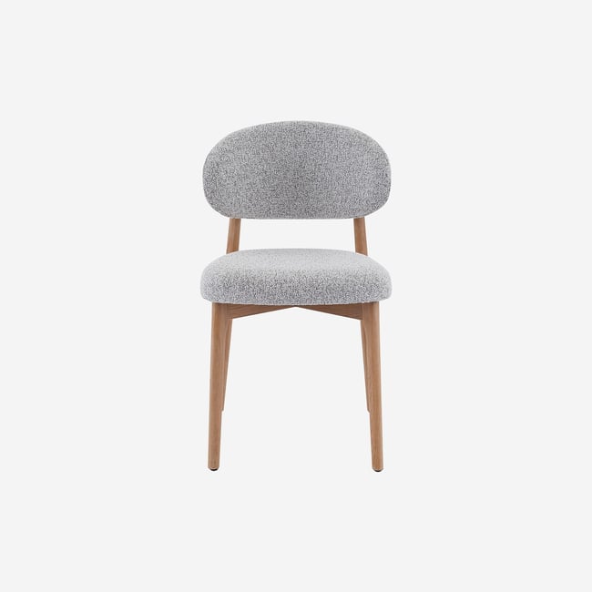 Lot de 2 chaises en tissu texturé et chêne massif SEDINO - HABITAT
