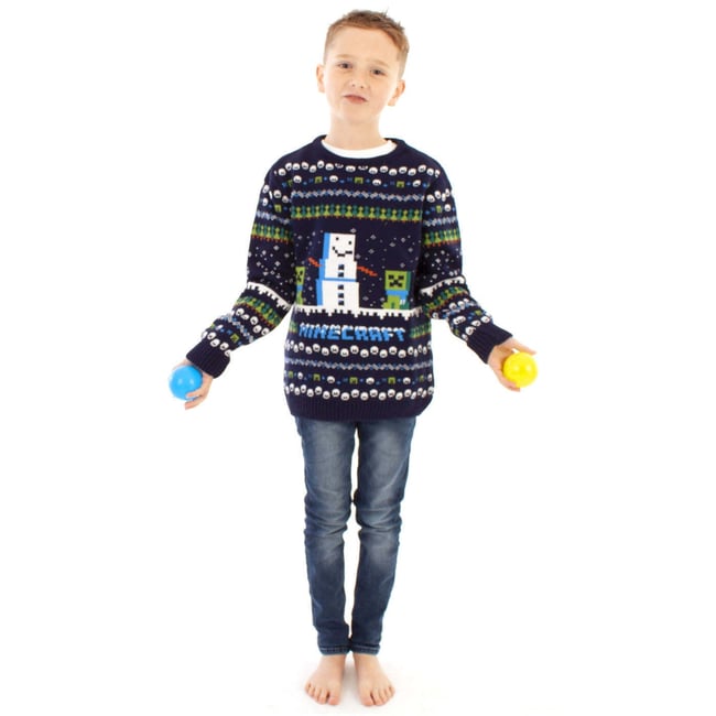 Pull bleu marine / vert / blanc <span itemprop=