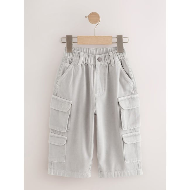 Jean cargo coton gris <span itemprop=