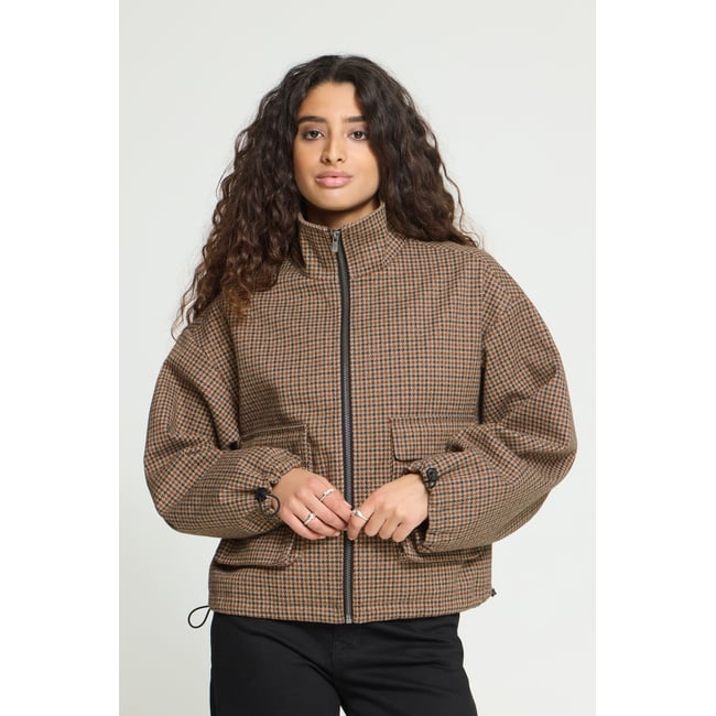 Veste d'extérieur marron brown check <span itemprop=