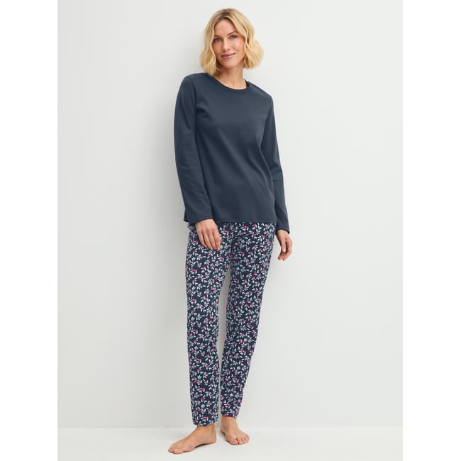 manches longues Coton FAMILY & FRIENDS bleu nuit <span itemprop=
