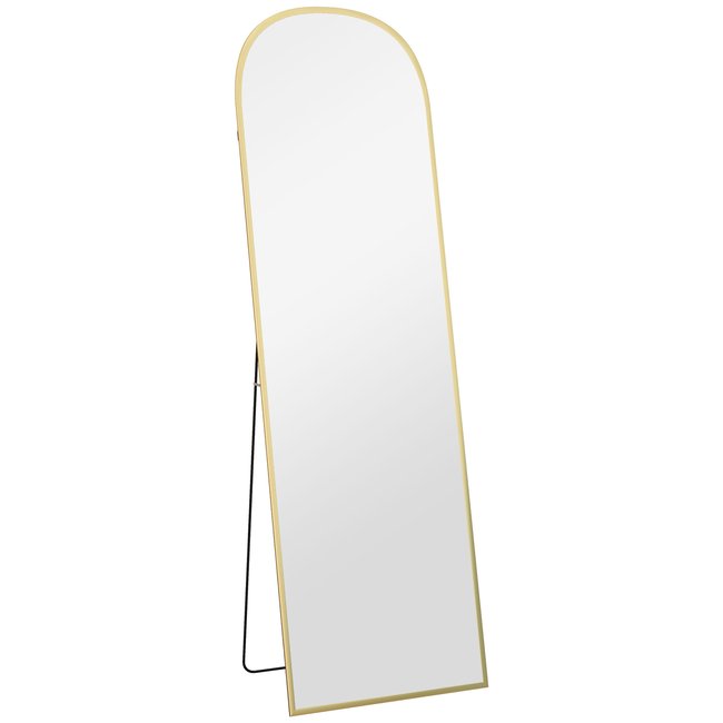 Miroir sur pied - miroir mural rectangulaire arrondi - alu. Couleur jaune <span itemprop=