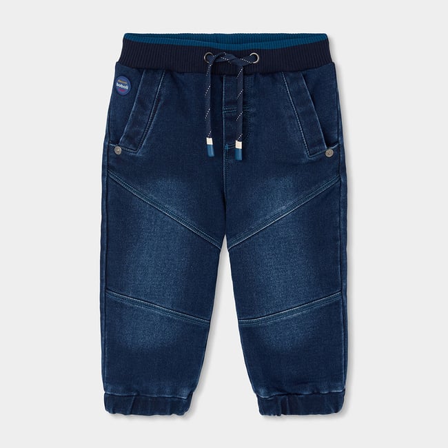 Pantalon garçon denim avec cordon bleu <span itemprop=