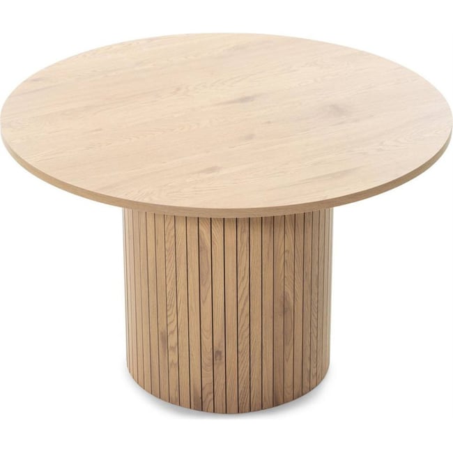 Table à manger ronde chêne UNANIME Couleur chêne naturel <span itemprop=