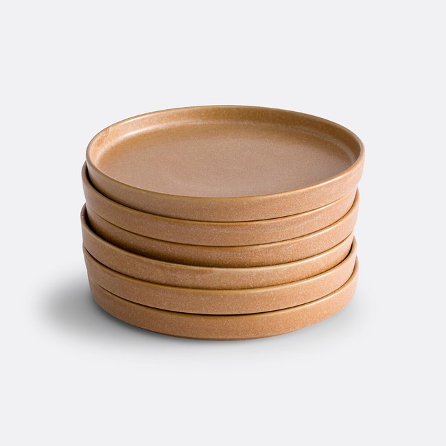 6er-Set Dessertteller Boldi, Steingut mit reaktiver Glasur karamell <span itemprop=