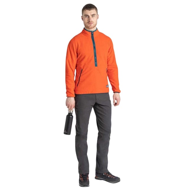 Sweat à col montant zippé rouge orange <span itemprop=