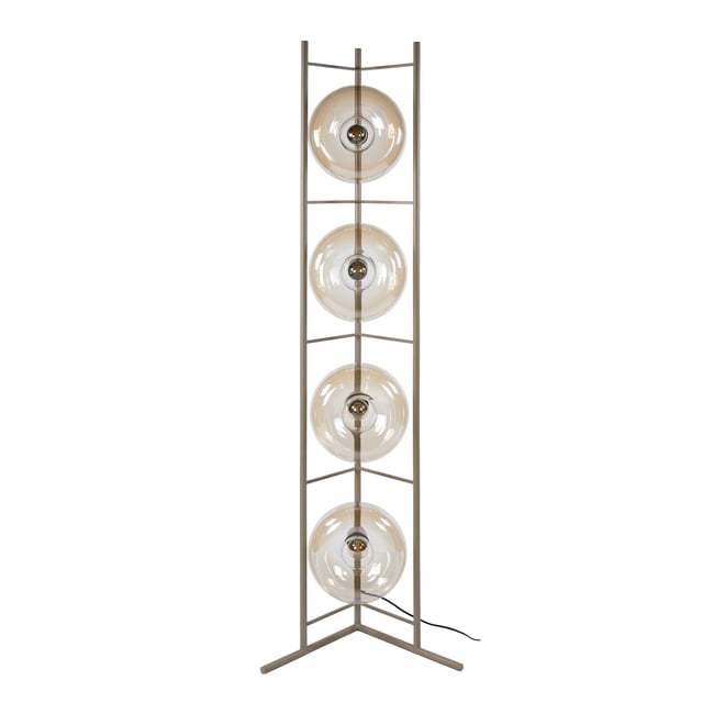 Lampadaire en verre 4 abat-jour NIAGARA Couleur ambré et beige <span itemprop=