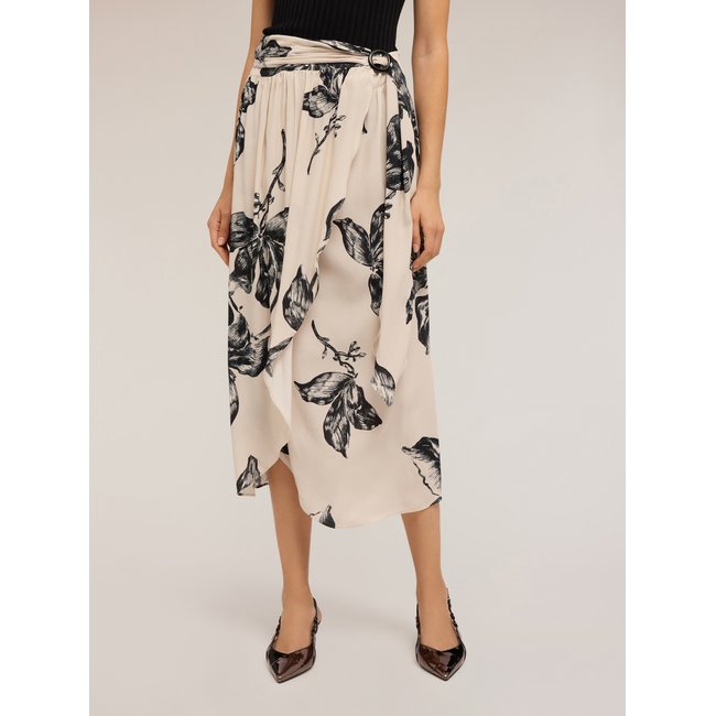 Paréo imprimé à fleurs noir <span itemprop=