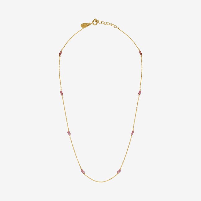 Collier venus tourmaline rose rose <span itemprop=