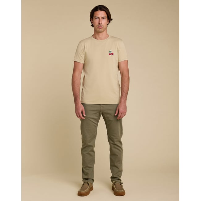 PANTALON STRAIGHT OIL vert <span itemprop=