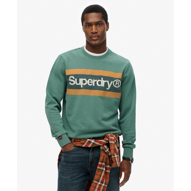Sweat ras du cou décontracté à rayures Core Logo pin international <span itemprop=