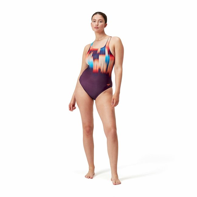 Costume da bagno intero Medalist viola fantasia SPEEDO
