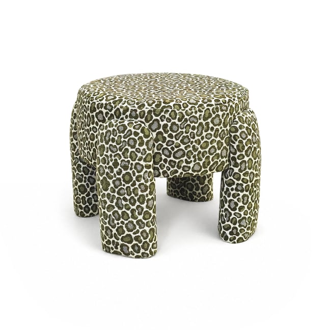 Pouf en polyester léopard, ORION - NOW'S HOME