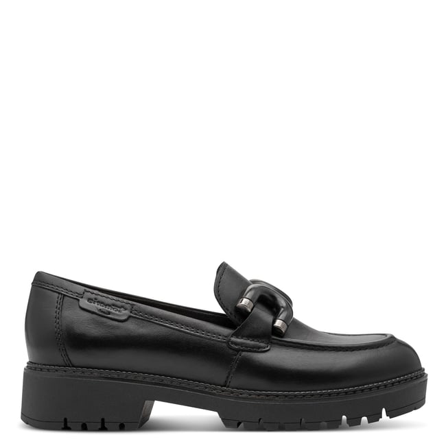 Slipper en cuir noir <span itemprop=