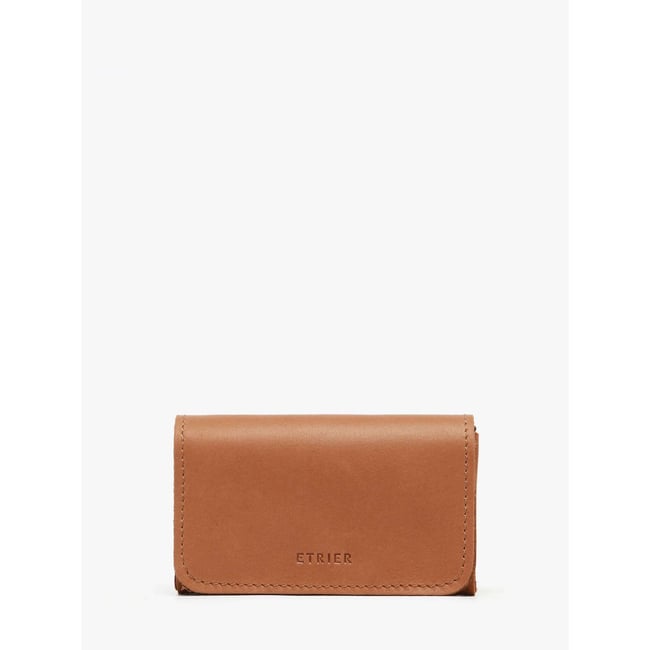 Porte-monnaie Oil cuir camel <span itemprop=